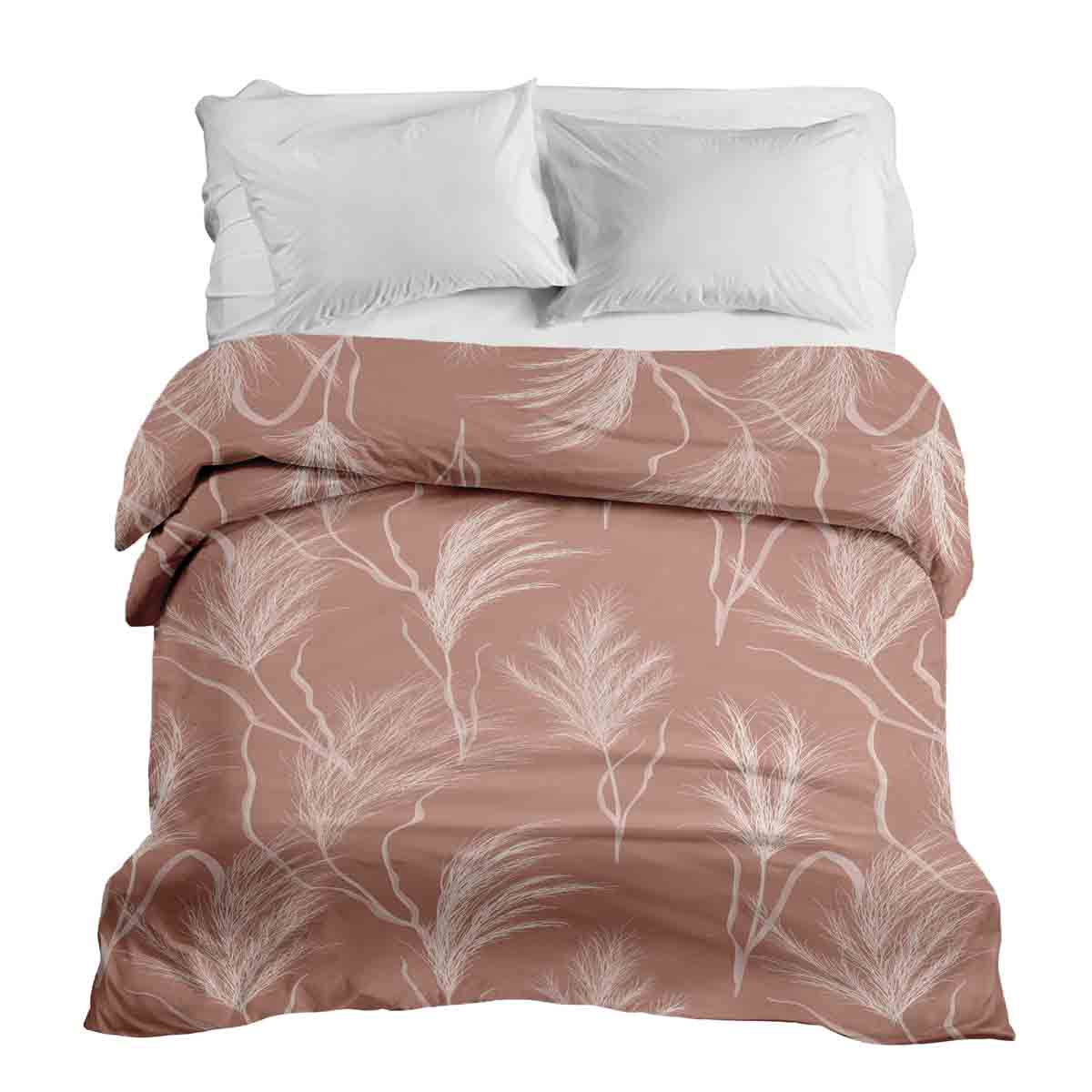 Manta terapéutica original - Funda de algodón rosa antiguo con hierba de las pampas