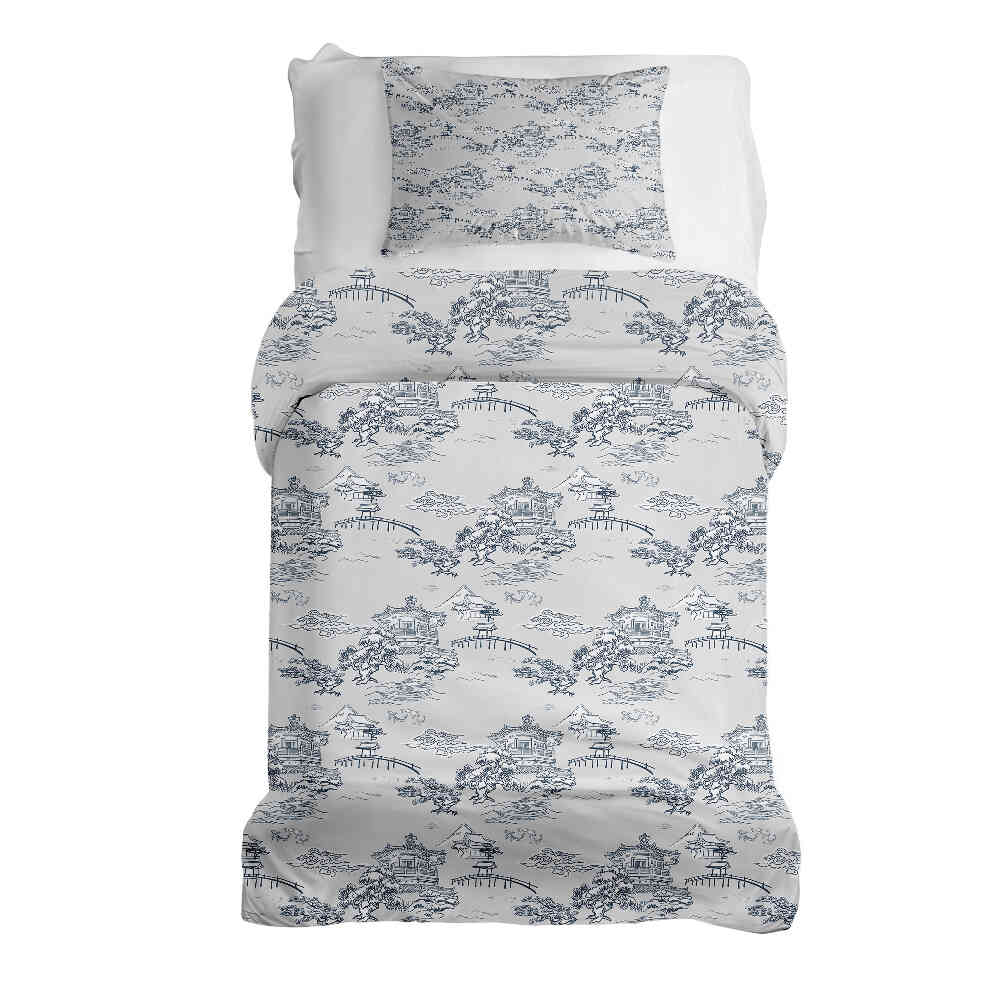 Set de ropa de cama con manta terapéutica gris muralla china