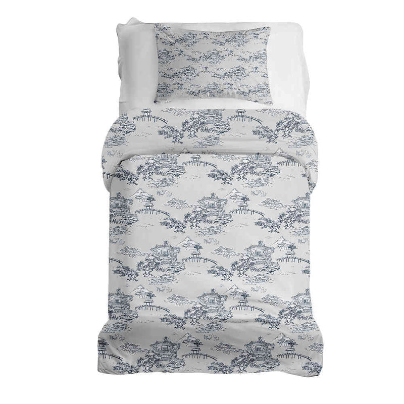 Set de ropa de cama con manta terapéutica gris muralla china