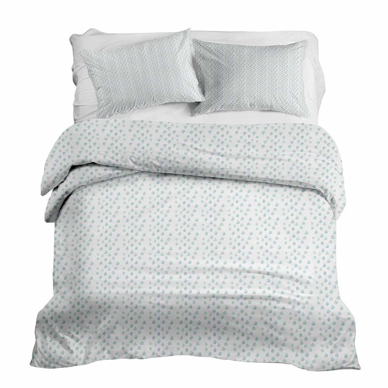 Set de ropa de cama con manta terapéutica y gotas azules