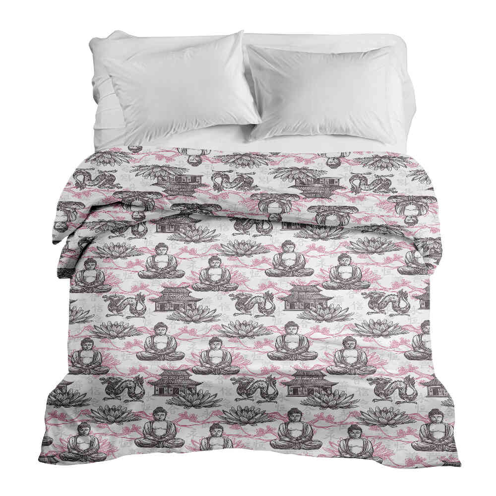 Manta terapéutica original - Funda de algodón con Buda rosa