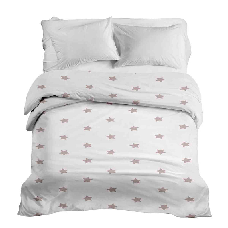 Manta terapéutica original - Funda de algodón blanca con estrellas rosas