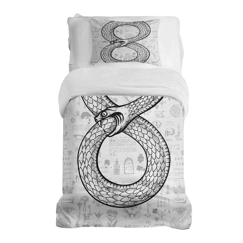 Juego de ropa de cama con manta terapéutica y motivo de serpiente
