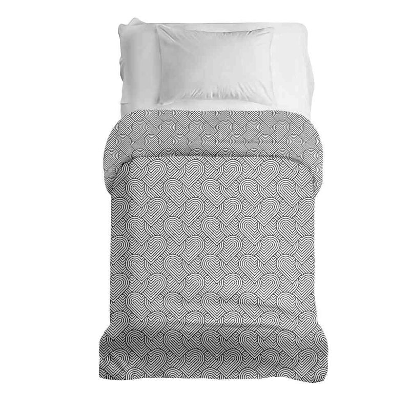 Manta terapéutica original - Funda de algodón gris con corazones geométricos