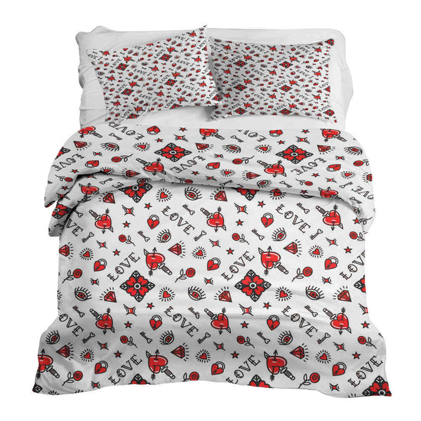 Set de ropa de cama con manta terapéutica amor mixto
