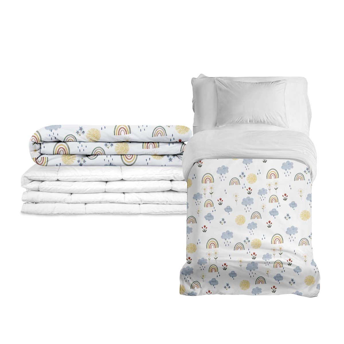 Manta terapéutica original - Manta ponderada arcoíris con funda de algodón para niños