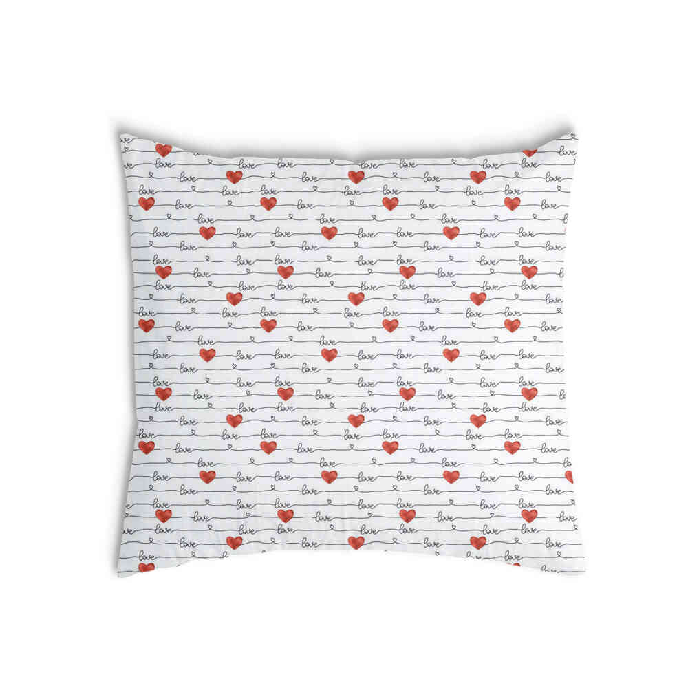Almohada de salud blanca con inscripción Love