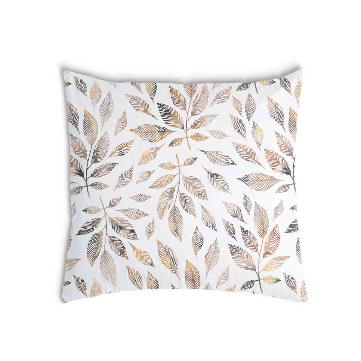 Almohada de salud blanca con ramas marrón claro