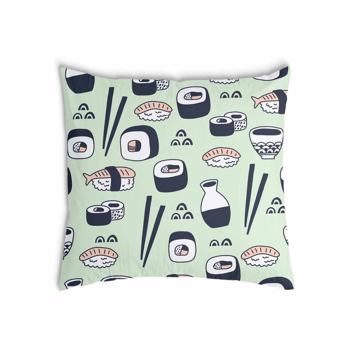 Almohada de salud verde claro con sushi