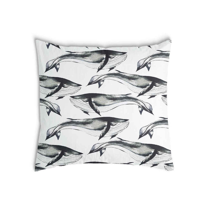 Almohada de salud ballena azul negra