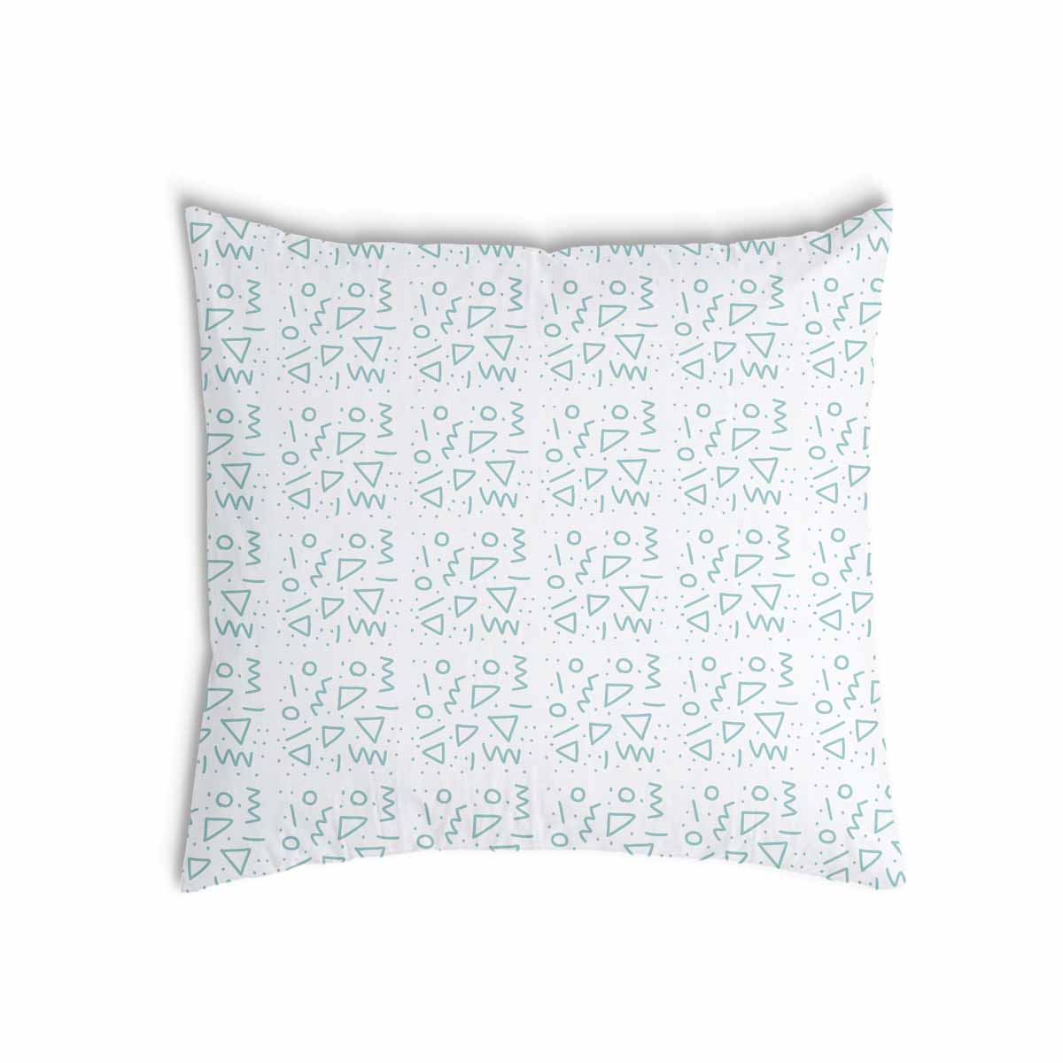 Almohada de salud blanca con formas azules