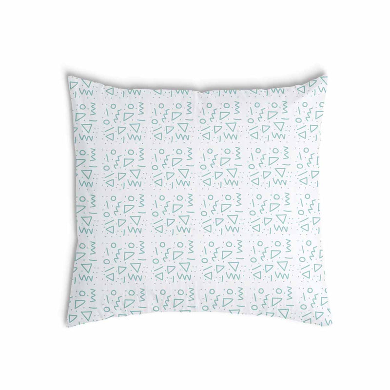Almohada de salud blanca con formas azules