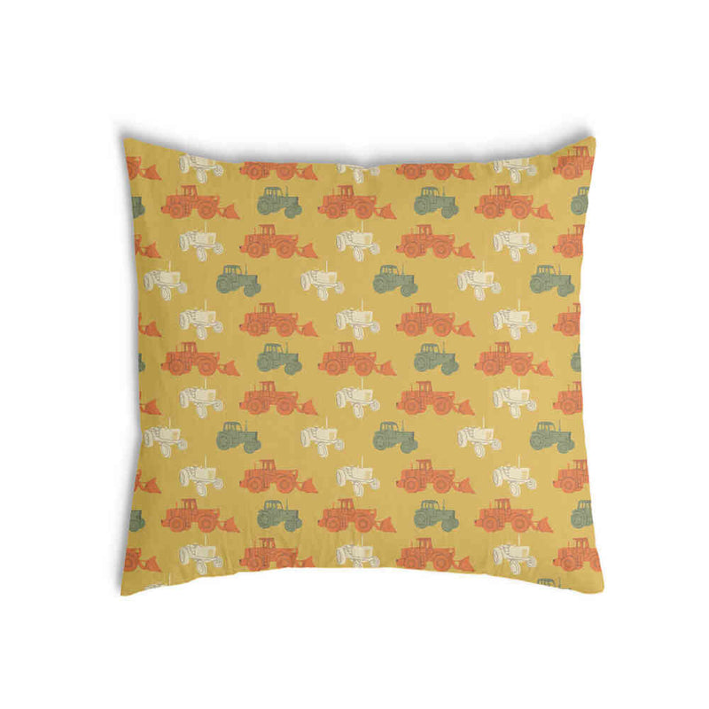 Almohada de salud naranja con tractores