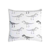 Almohada de salud blanca con esqueleto de dinosaurio