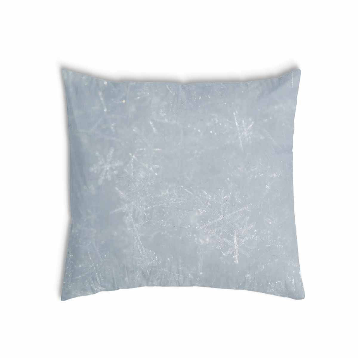 Almohada de salud gris con copos de nieve