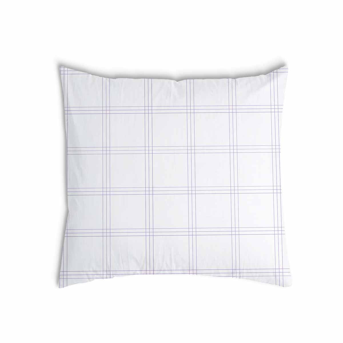 Almohada de salud blanca con rayas moradas