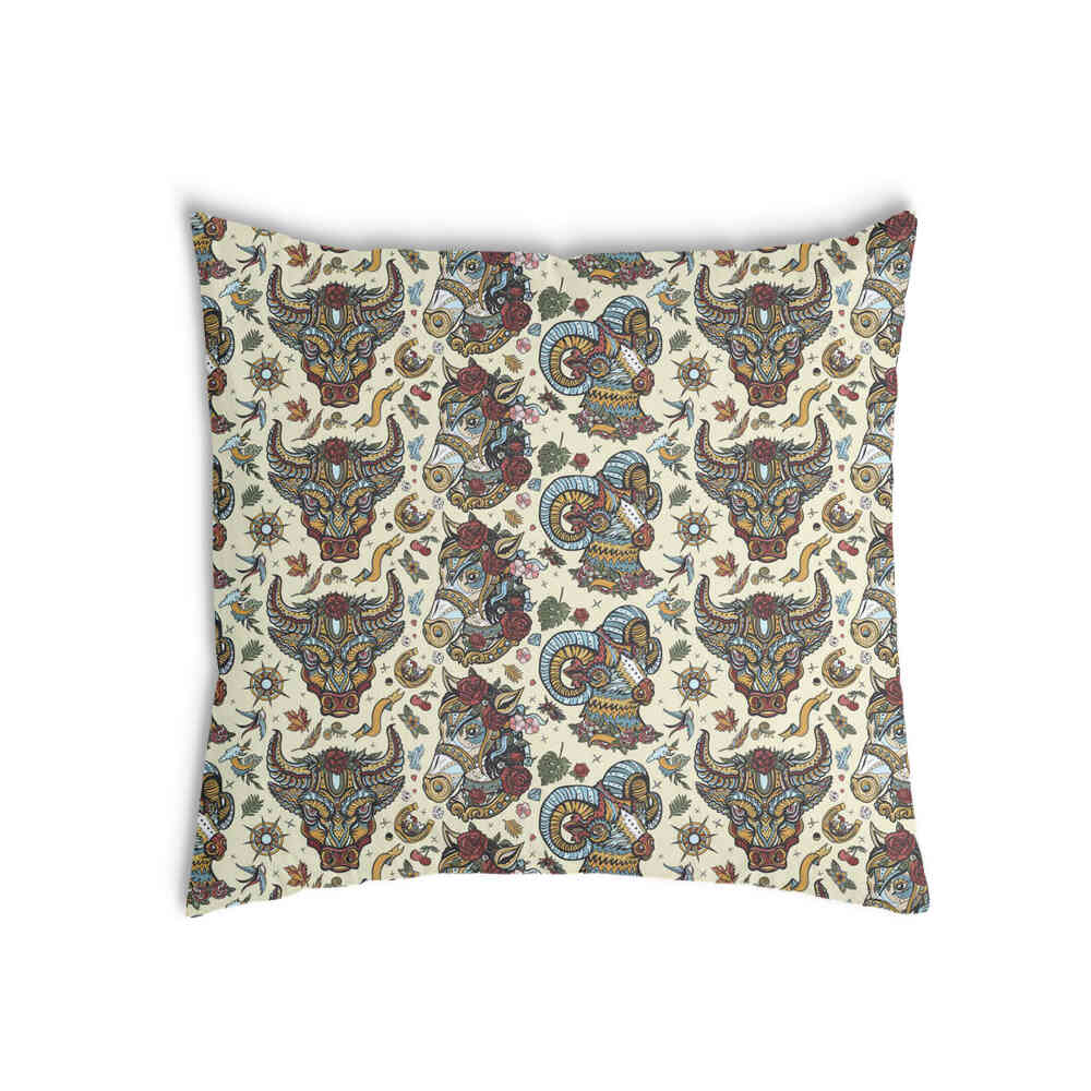 Almohada de salud con cabezas de animales coloridas