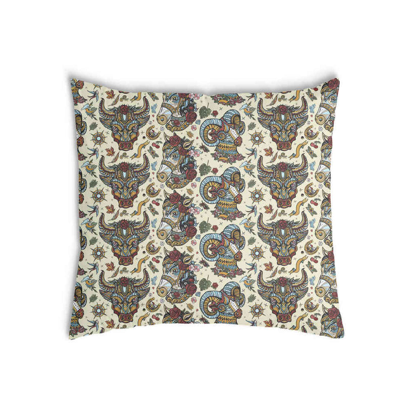 Almohada de salud con cabezas de animales coloridas