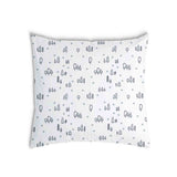 Almohada de salud blanca con puntos y árboles