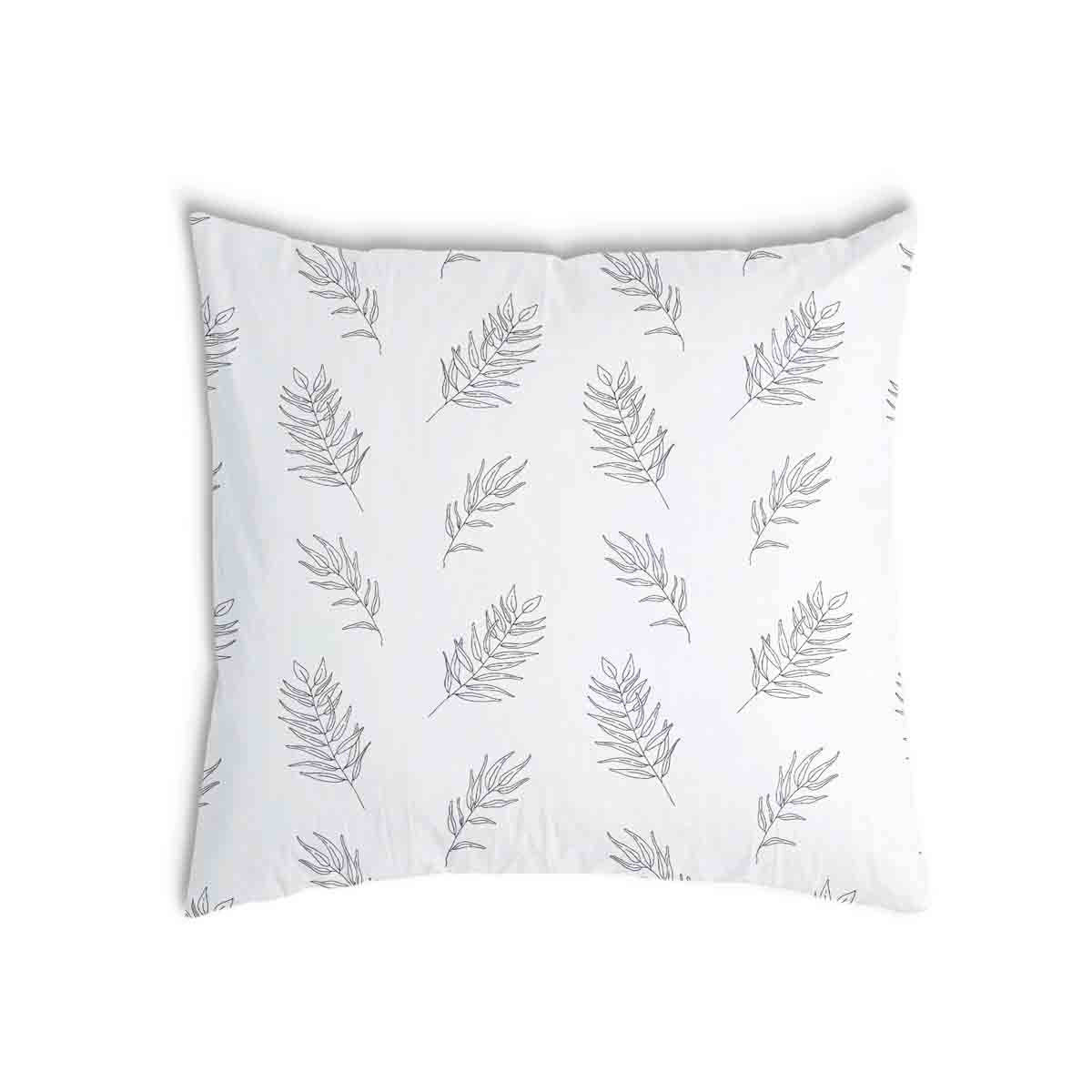 Almohada de salud blanca con ramas grises