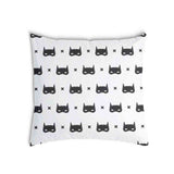Almohada de salud blanca con máscara de gato