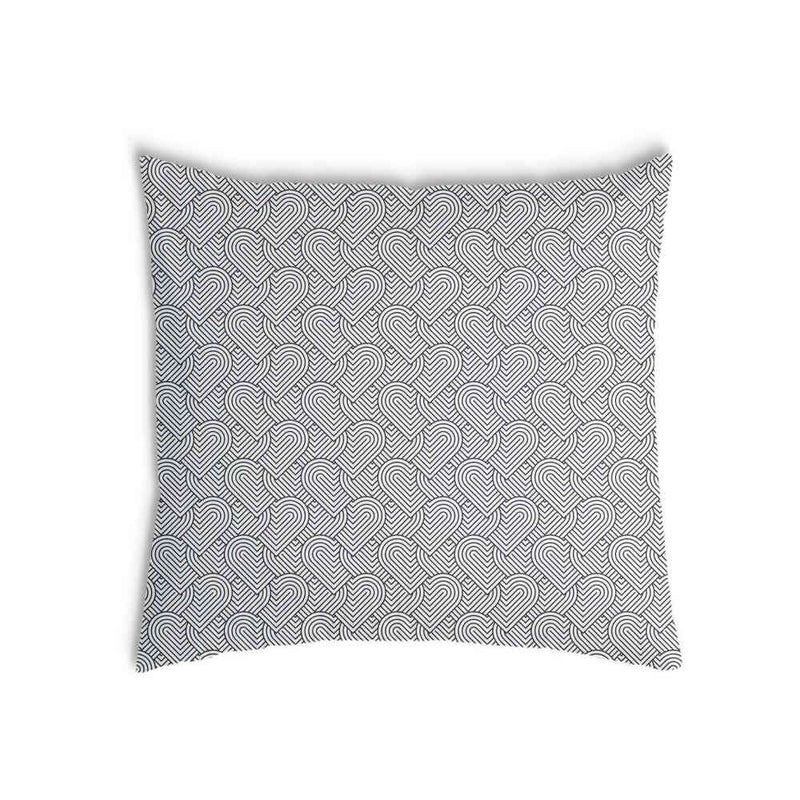 Almohada de salud gris corazones geométricos