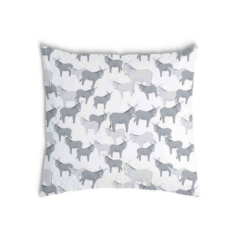 Almohada de salud gris con burros