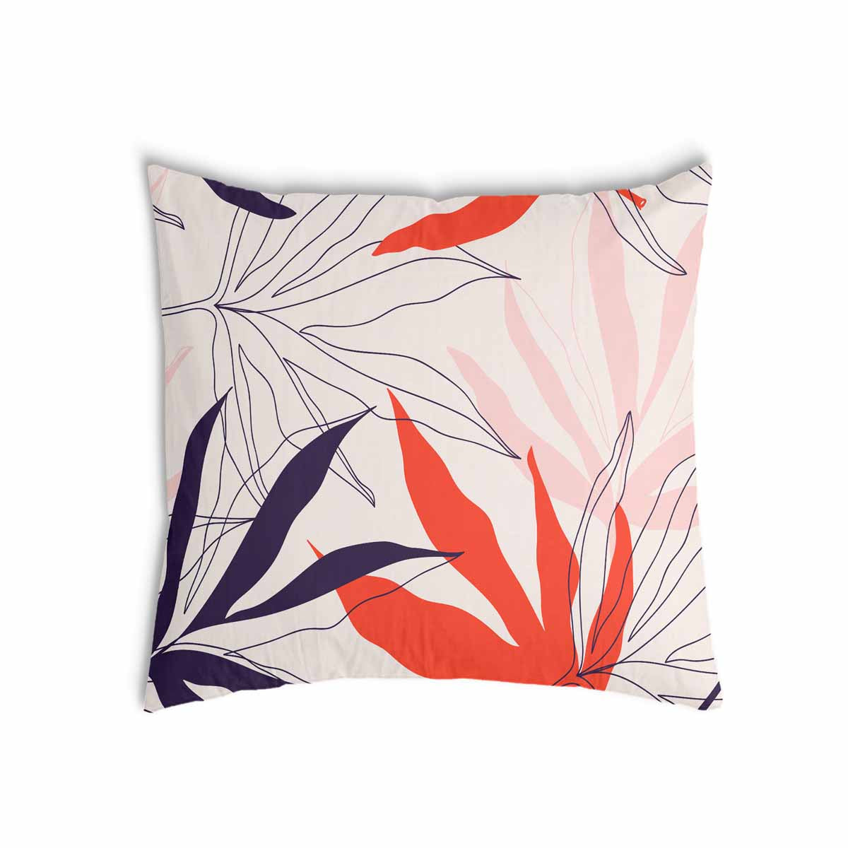 Almohada de salud beige con hojas de colores