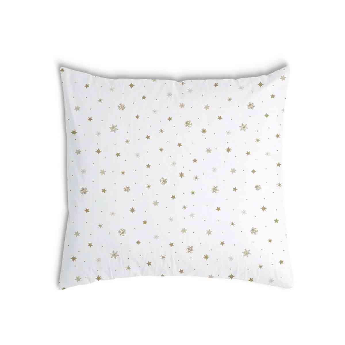 Almohada de salud blanca con estrellas doradas