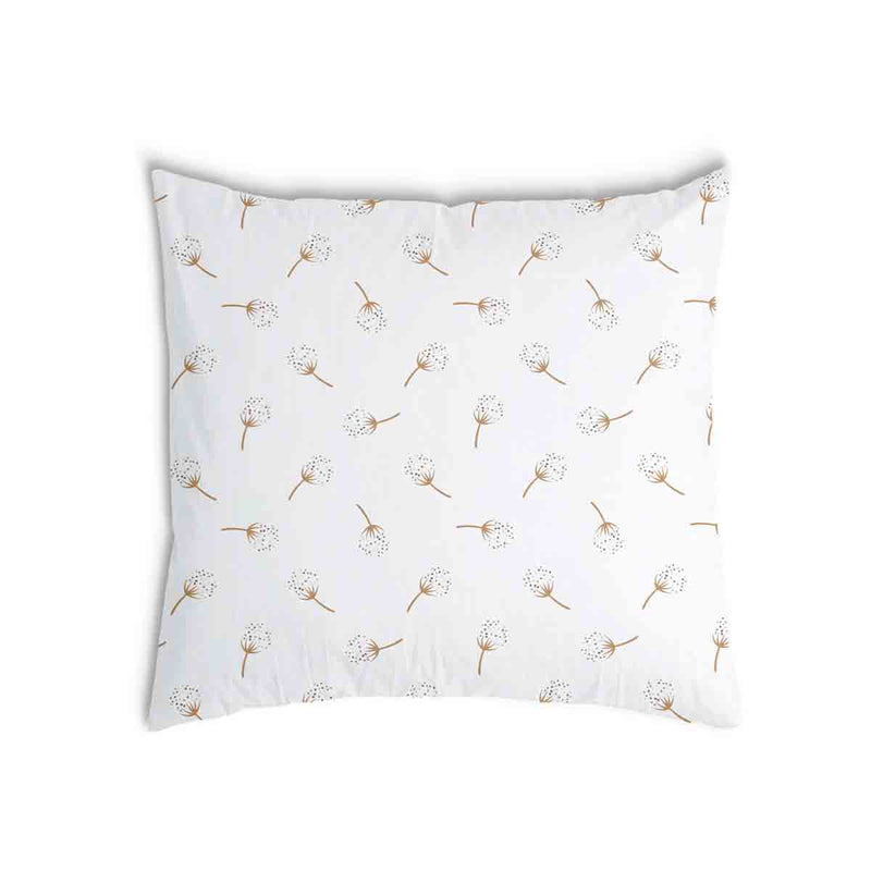 Almohada de salud blanca con dientes de león