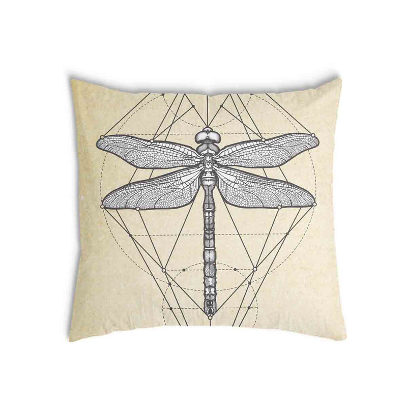 Almohada de salud amarilla con libélula