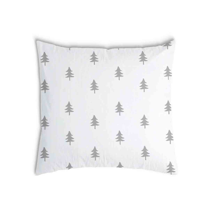 Almohada de salud blanca con abetos grises