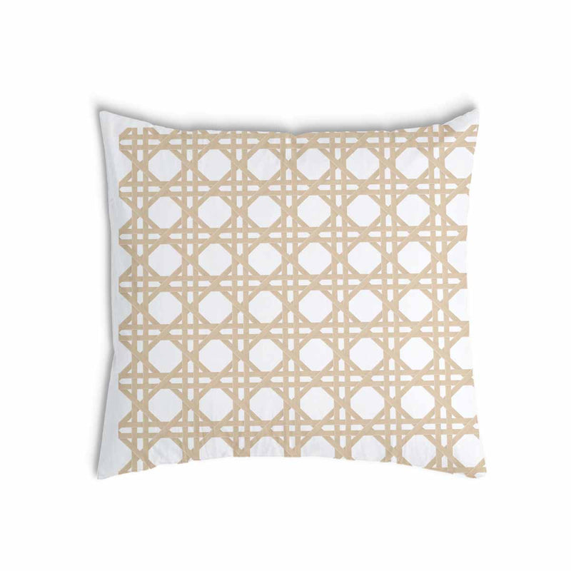 Almohada de salud blanca con círculos beige