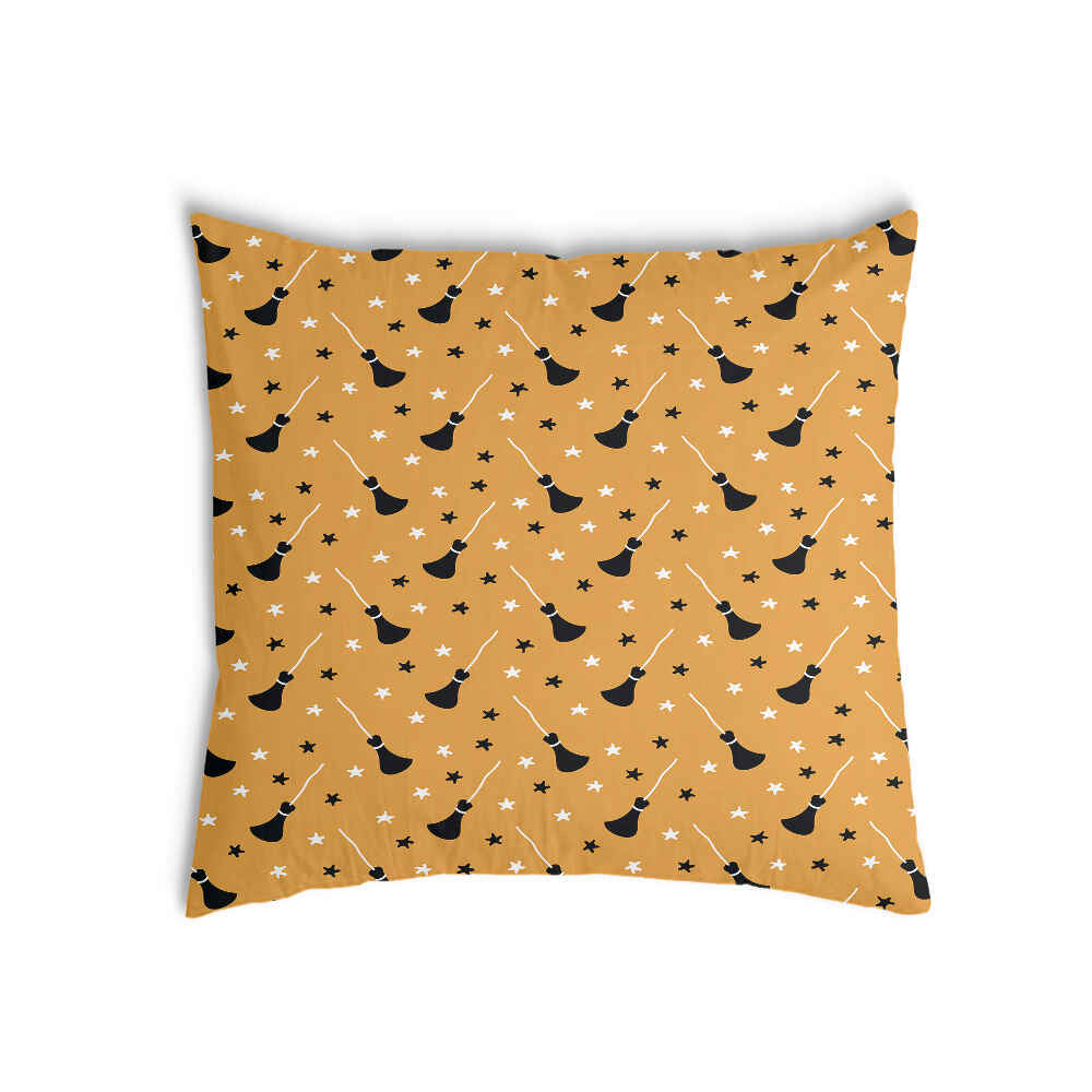 Almohada de salud naranja con escoba de Potter