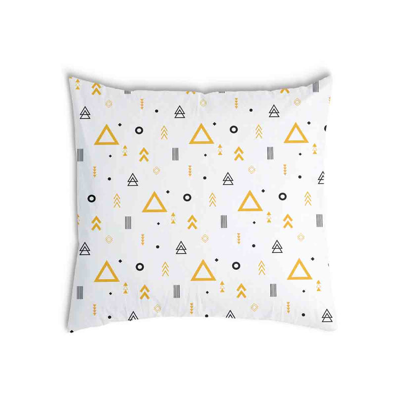Almohada de salud blanca con triángulos amarillos