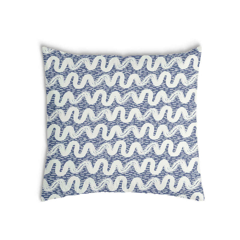 Almohada de salud azul con ondas blancas