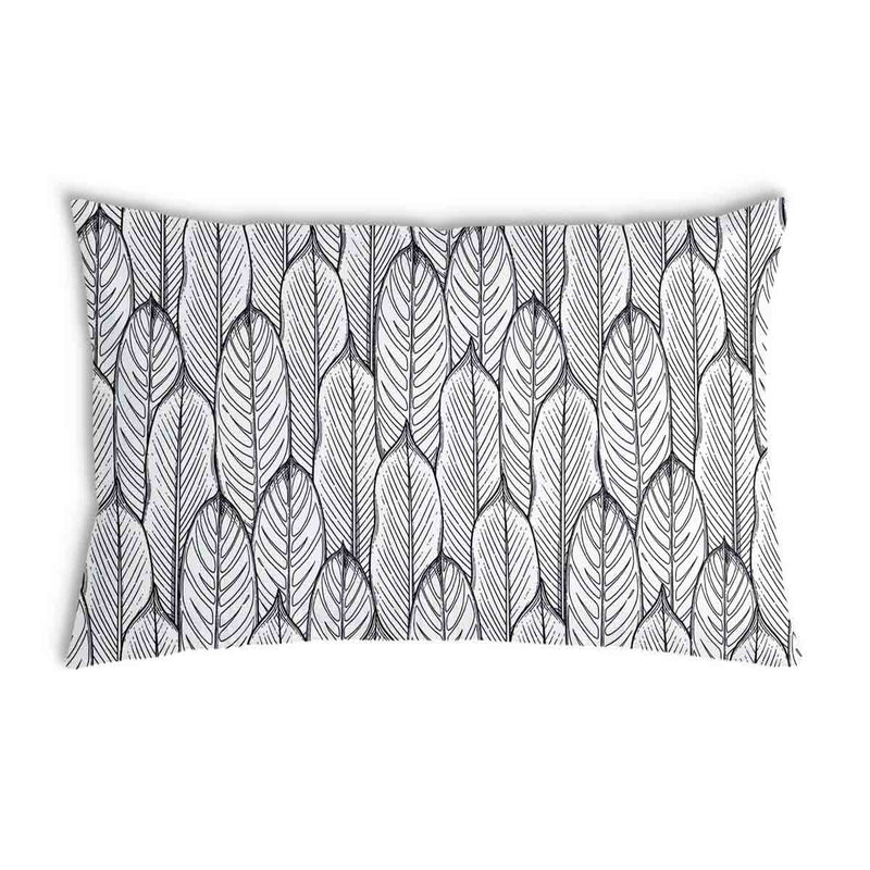 Almohada de salud gris con hojas de arce