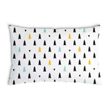 Almohada de salud blanca con pequeños abetos
