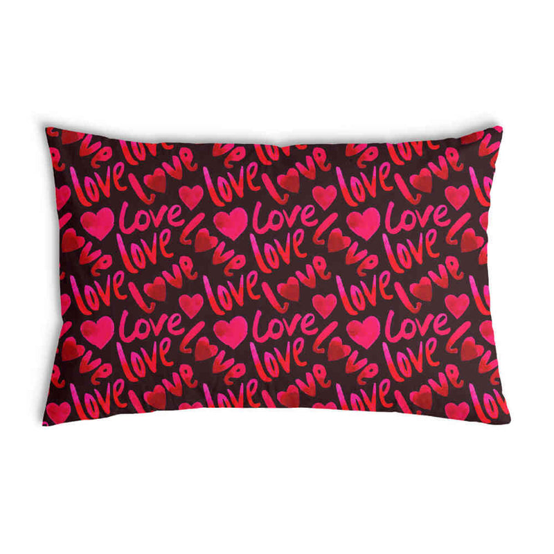 Almohada de salud negra con inscripción Love