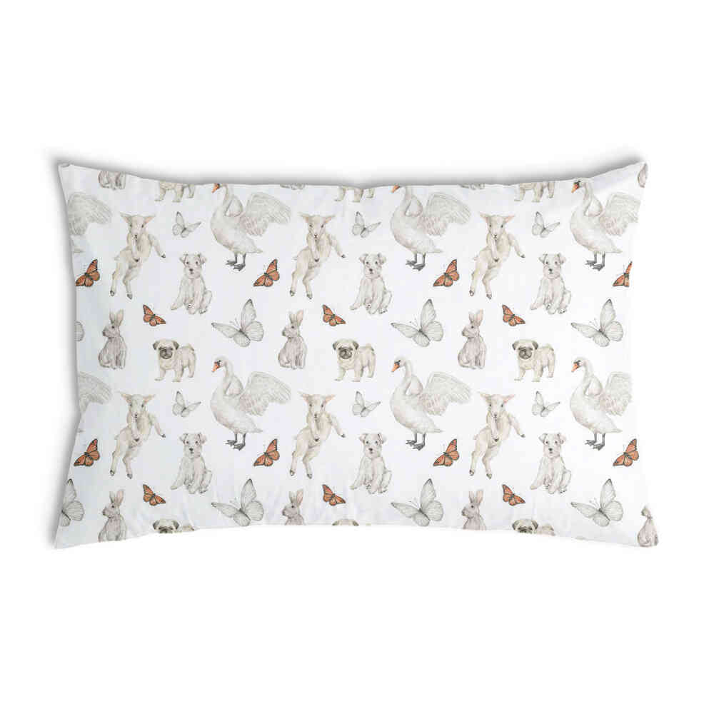 Almohada de salud blanca con animales adorables