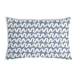 Almohada de salud azul con ondas blancas