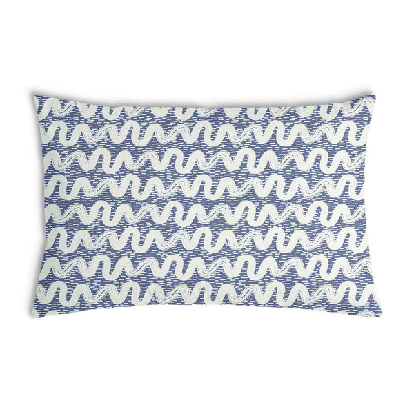 Almohada de salud azul con ondas blancas