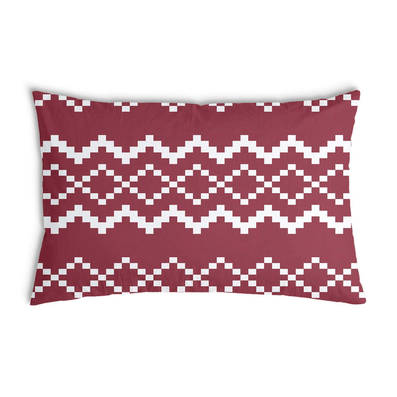 Almohada de salud con patrón navideño rojo