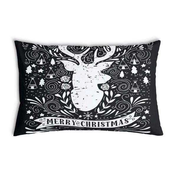 Almohada de salud negra Feliz Navidad