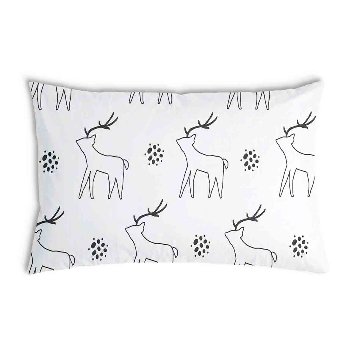 Almohada de salud blanca con ciervo