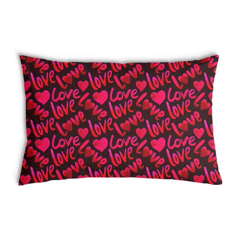 Almohada de salud negra con inscripción Love