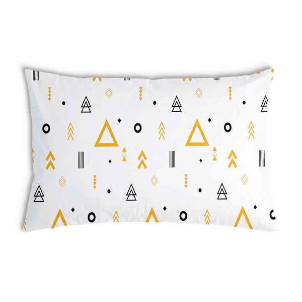 Almohada de salud blanca con triángulos amarillos