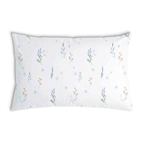Almohada de salud blanca con flores de primavera
