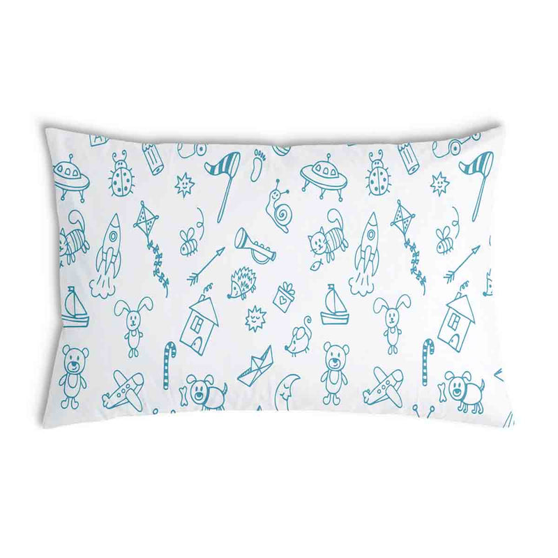Almohada de salud blanca con juguetes