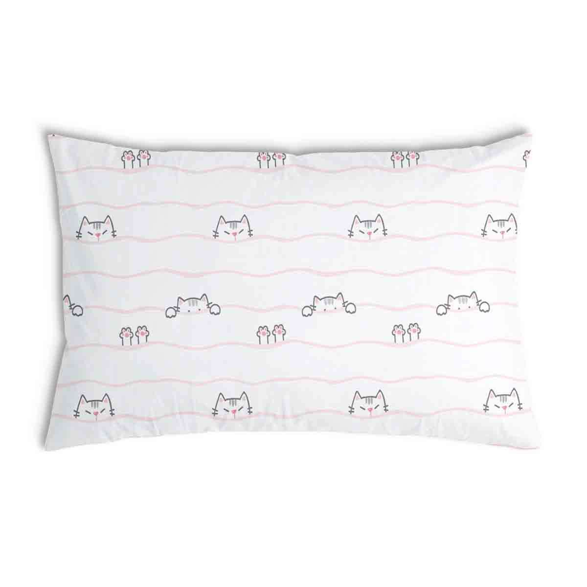 Almohada de salud blanca con pequeños gatos